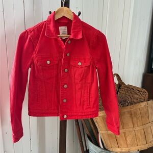 Vintage Esprit Red Denim Jacket – Size M – Y2K / 90s Style